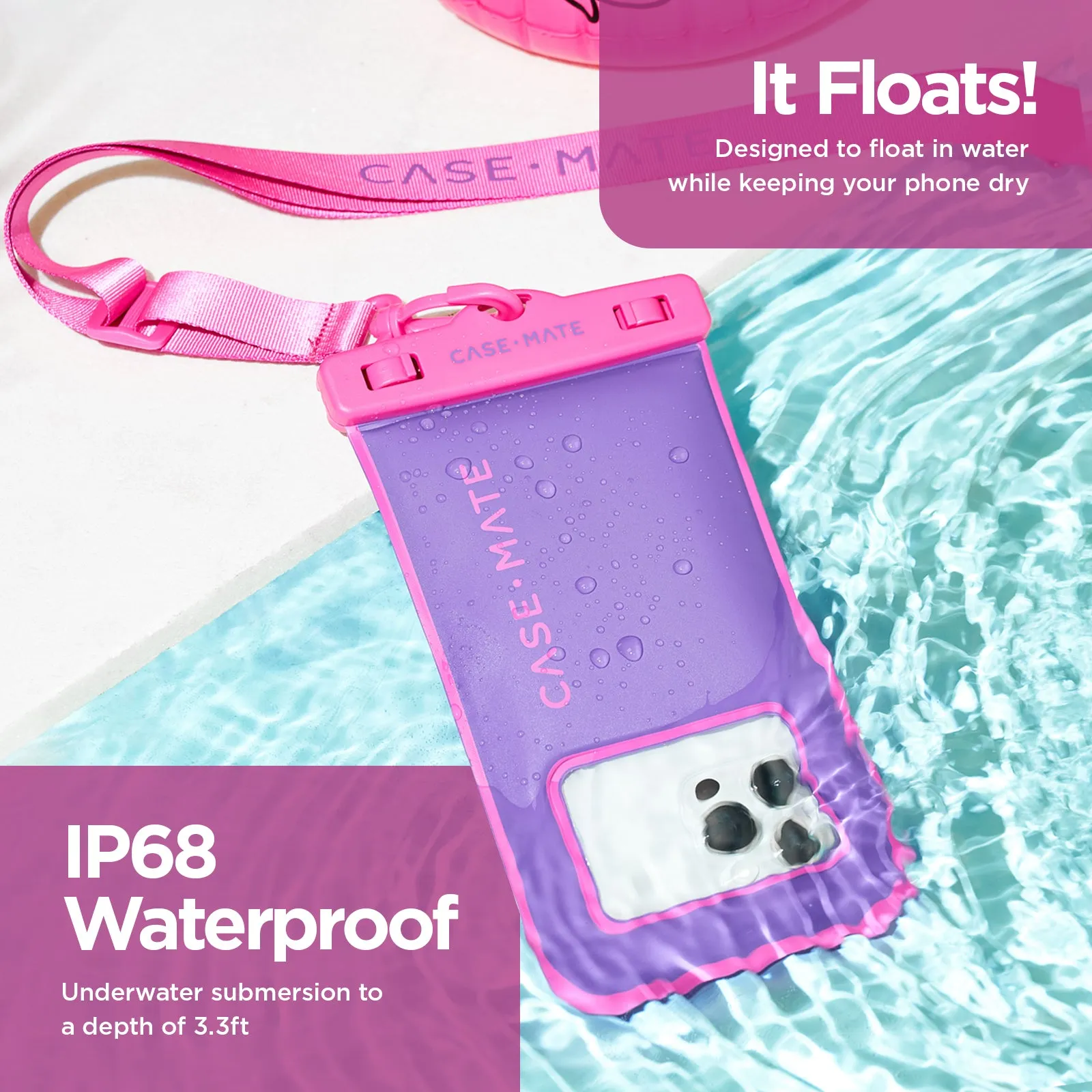 2 Pack Waterproof Floating Pouch (Purple Paradise)