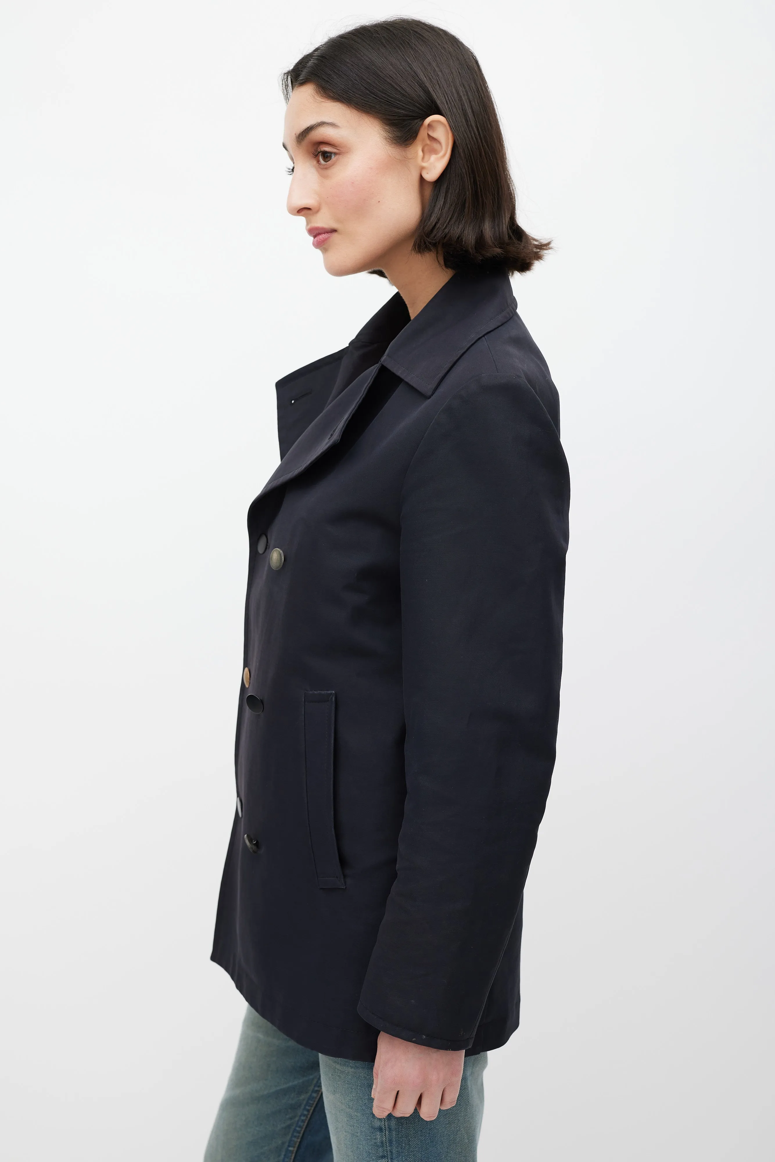 2015 Navy Cotton Pea Coat