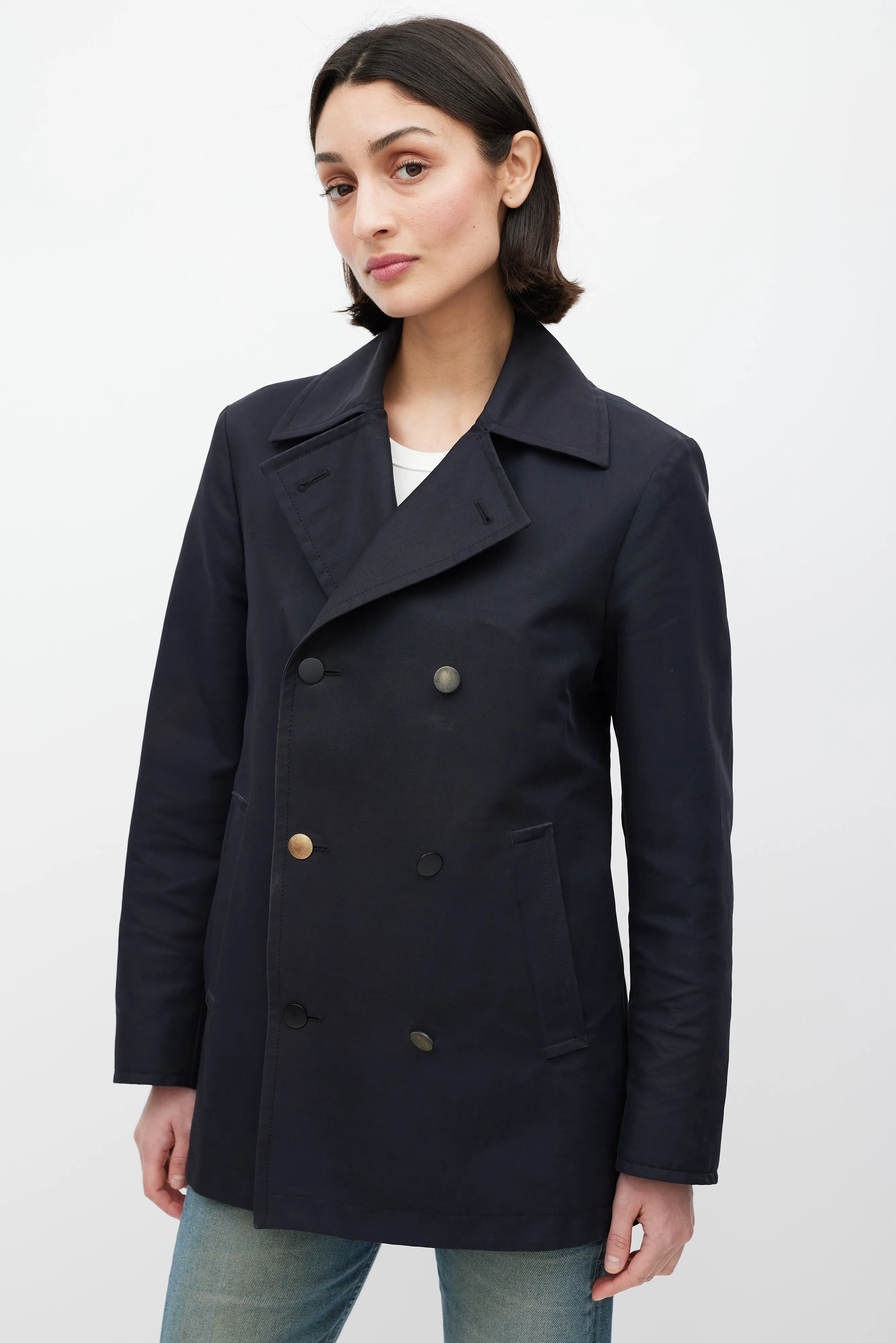 2015 Navy Cotton Pea Coat