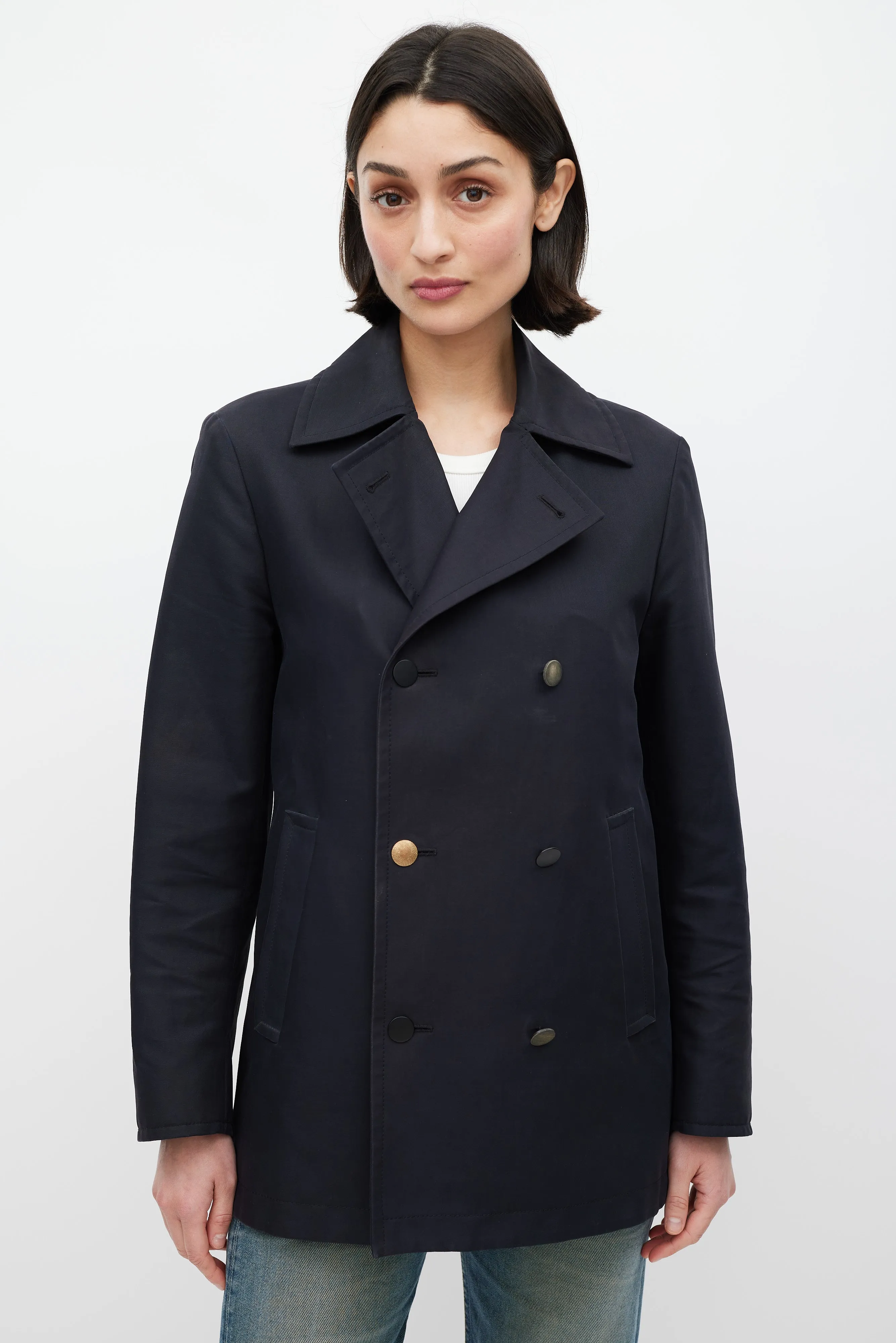 2015 Navy Cotton Pea Coat