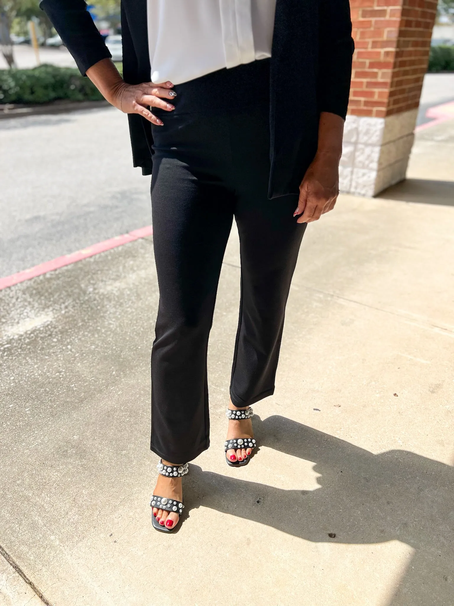 Believe In Us Black High Waisted Slim Straight Magic Pants