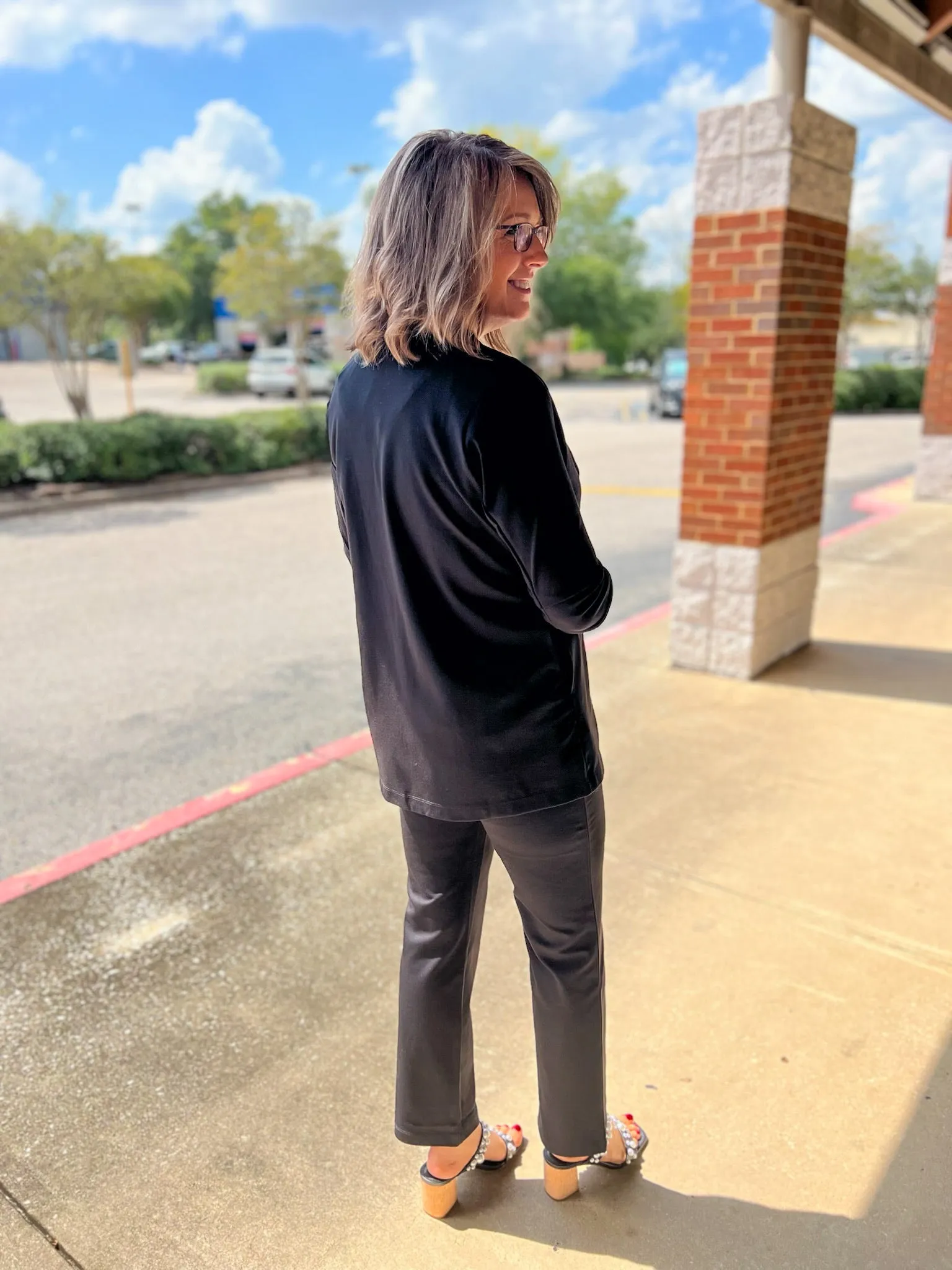 Believe In Us Black High Waisted Slim Straight Magic Pants