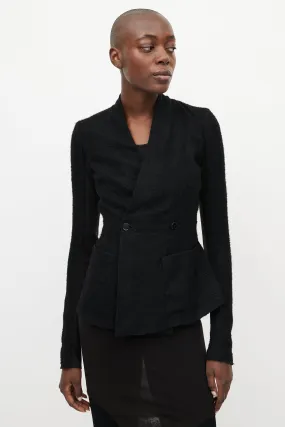 Black Cashmere & Silk V-Neck Jacket