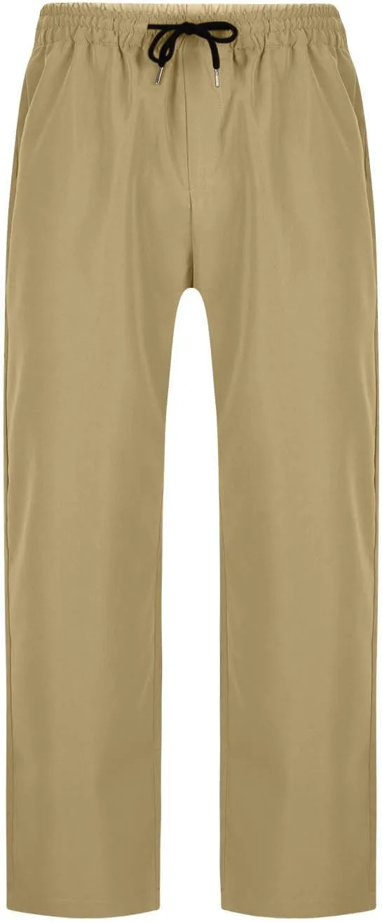 Cargo Pants for Men Lightweight Stretch Work Hiking Pants Elastic Waist Baggy Outdoor Workout Athletic Jogger Pants