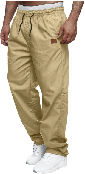 Cargo Pants for Men Lightweight Stretch Work Hiking Pants Elastic Waist Baggy Outdoor Workout Athletic Jogger Pants
