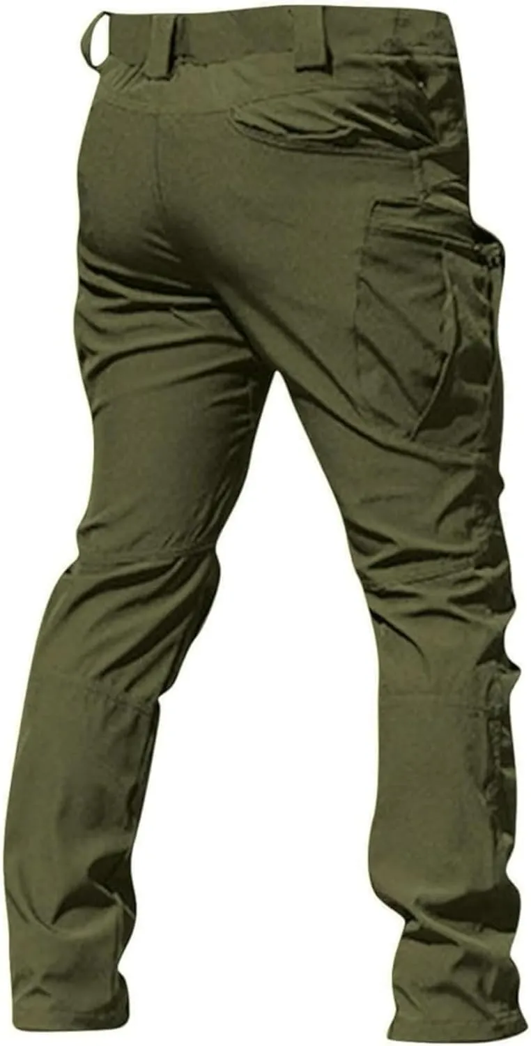 Cargo Pants for Mens Slim Fit Multi Pockets Hiking Pants Y2K Tactical Trousers Ripstop Stretch Stylish Baggy Pants