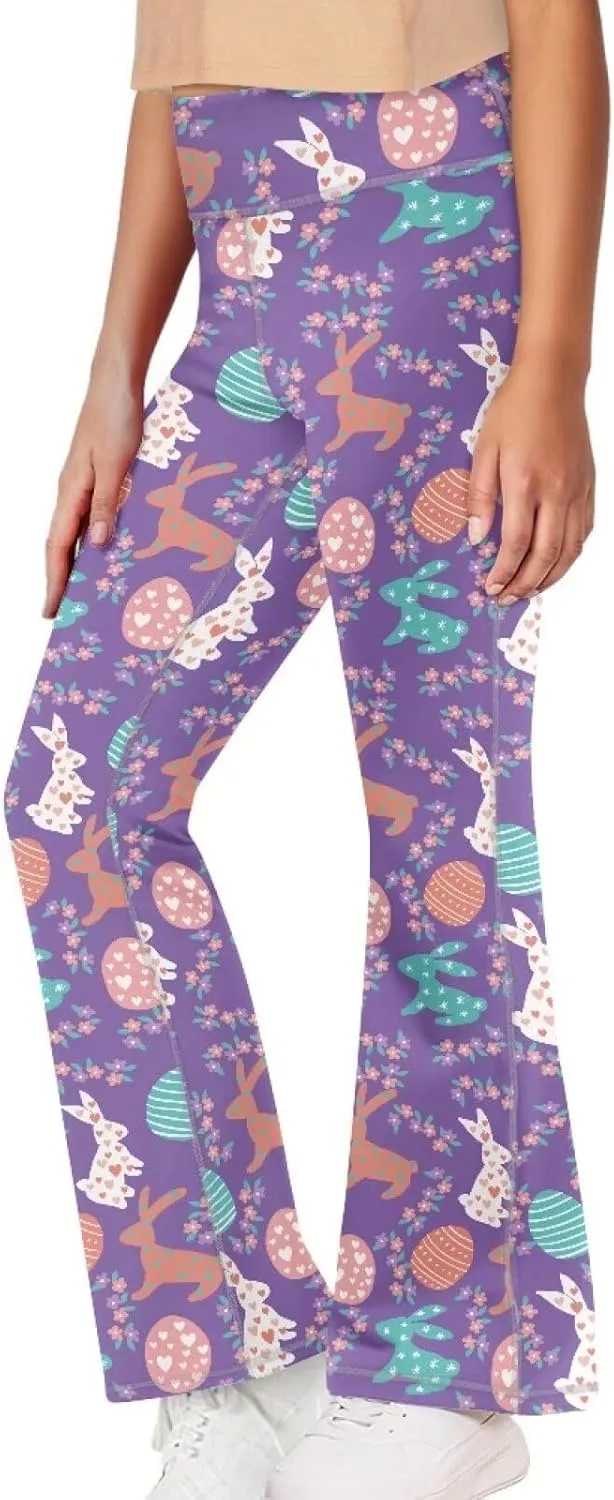 Flare Yoga Pants for Girls Athletic Leggings Bell Bottom Pants