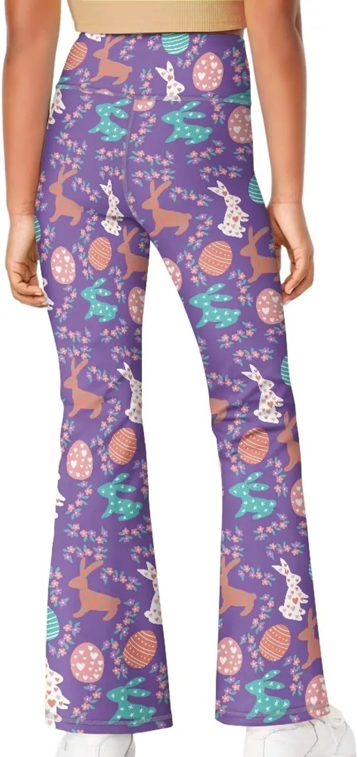 Flare Yoga Pants for Girls Athletic Leggings Bell Bottom Pants