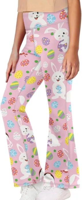 Flare Yoga Pants for Girls Athletic Leggings Bell Bottom Pants