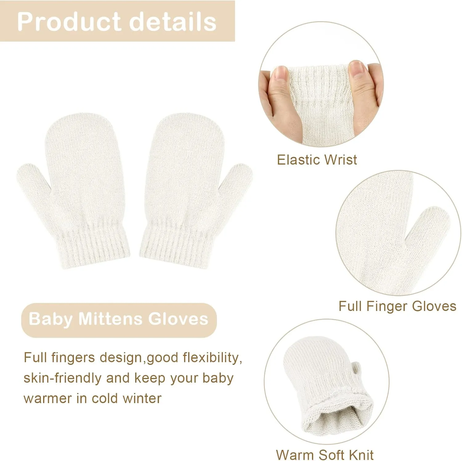 Hicdaw Kids Winter Hats Gloves Scarf Set Baby Mittens Gloves with Pompom Baby Winter Hat Toddler Beanie Hat for Boy Girl