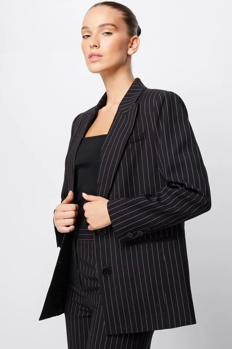 In Denial Blazer in Pinstripe | FINAL SALE