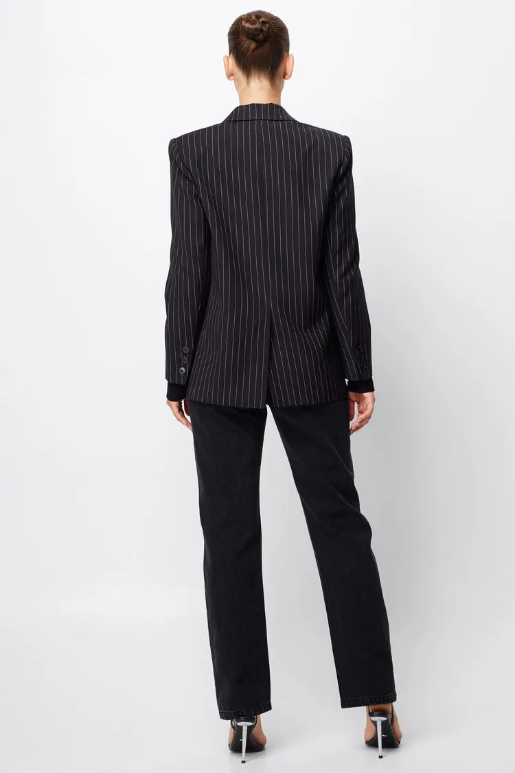 In Denial Blazer in Pinstripe | FINAL SALE