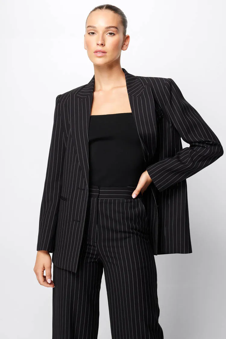 In Denial Blazer in Pinstripe | FINAL SALE