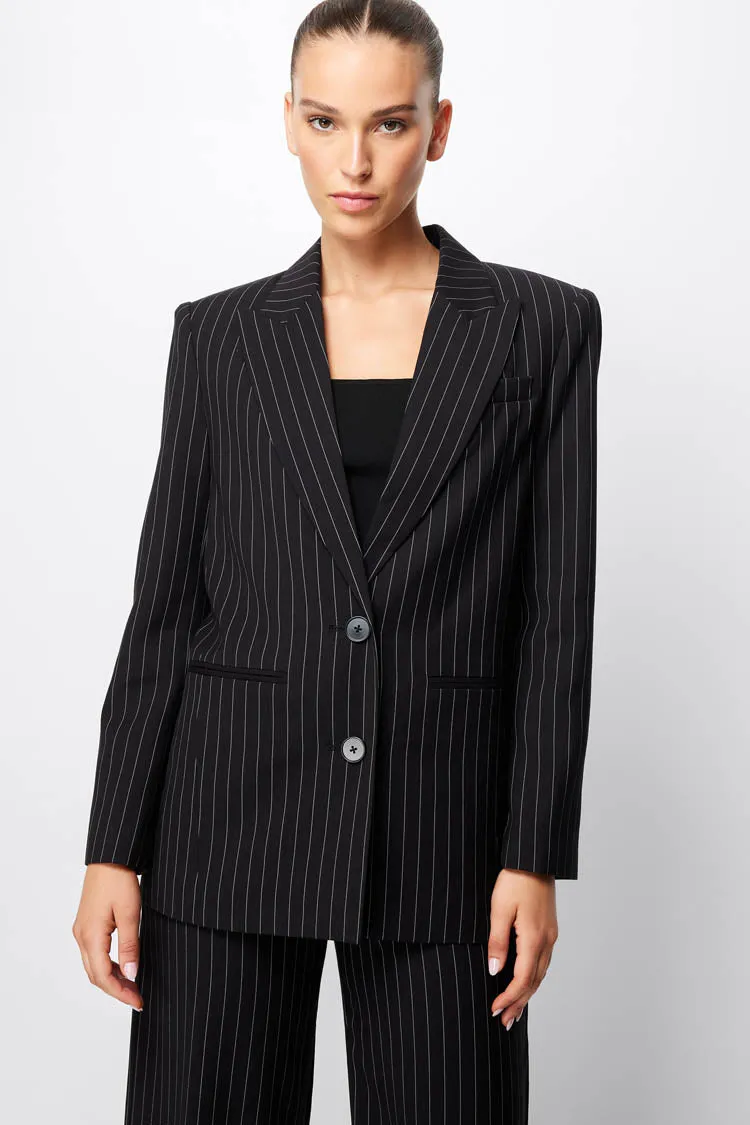 In Denial Blazer in Pinstripe | FINAL SALE