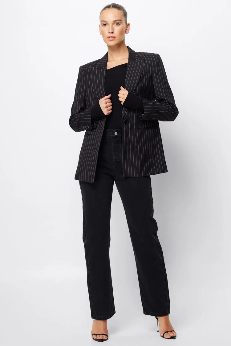 In Denial Blazer in Pinstripe | FINAL SALE