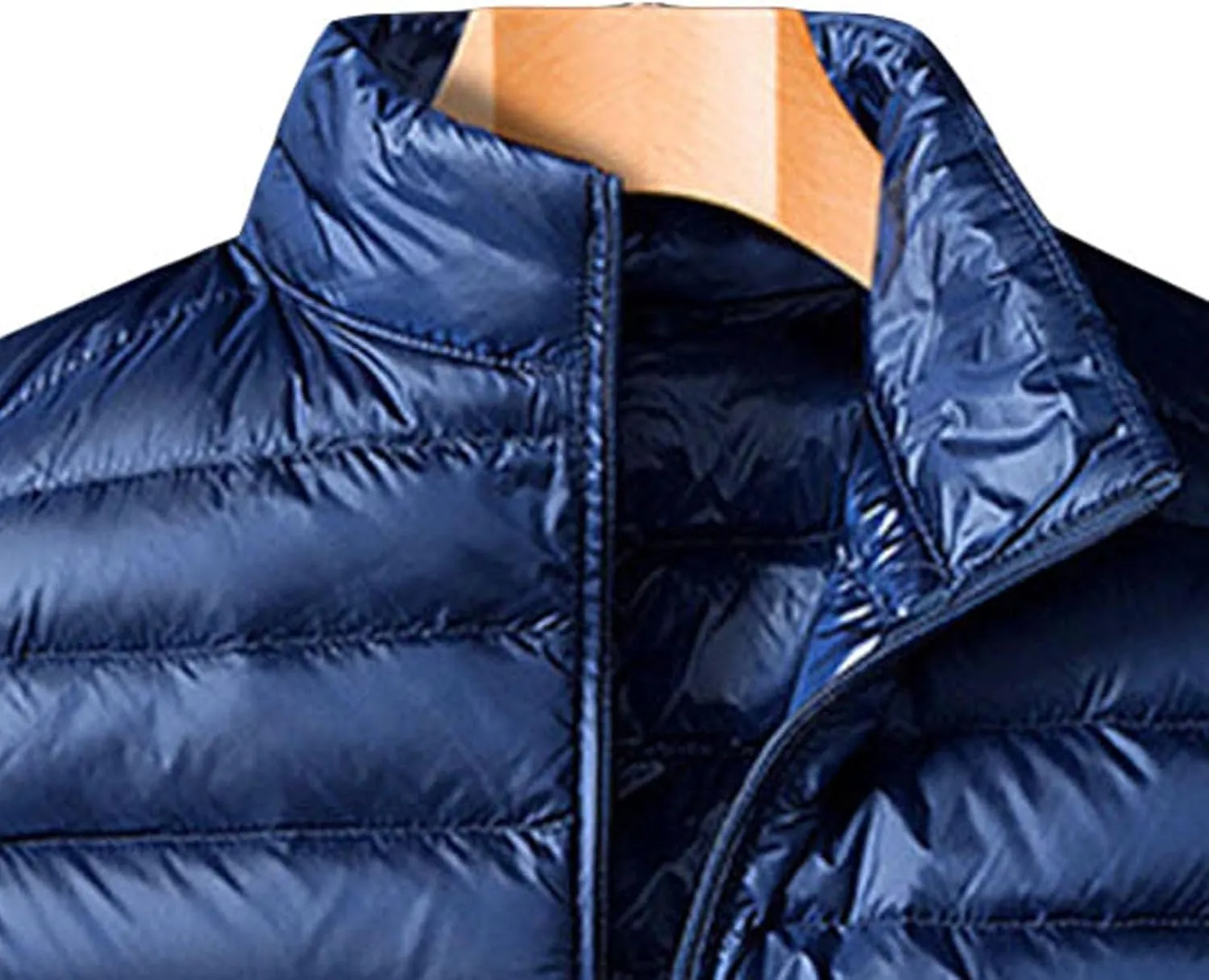 JEsilunmaMY Fall Winter Puffer Vest for Men Sleevelesss Down Jacket Packable Waistcoat Solid Color Lightweight Quilted Vests