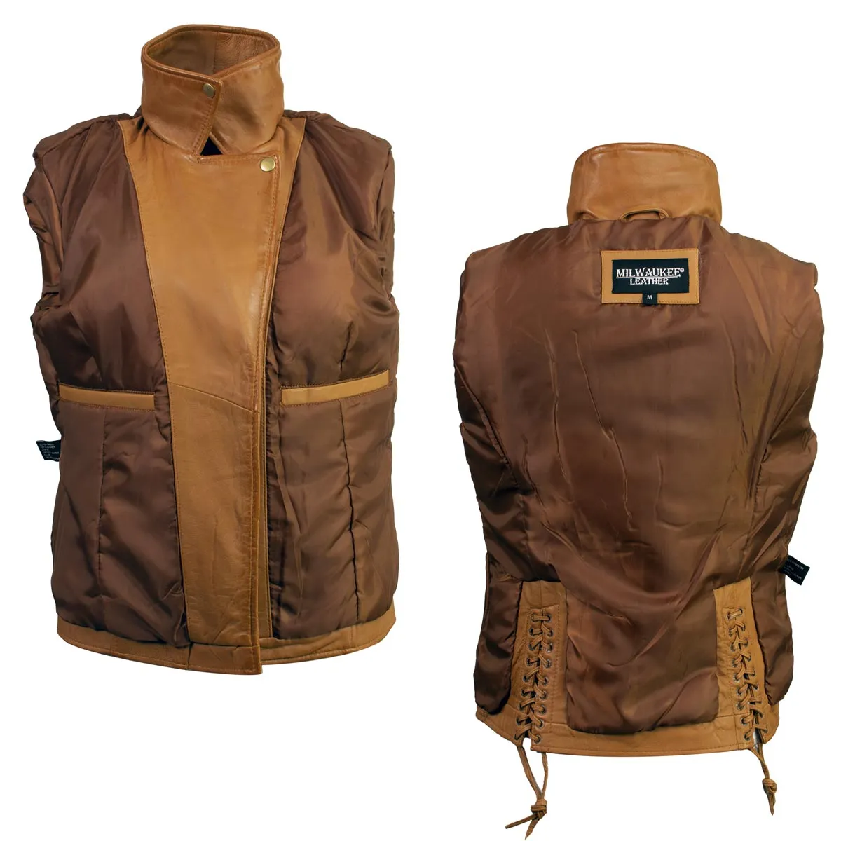 Milwaukee Leather SFL2870 Women's Duchess Whiskey Motorcycle Style Fashion Casual Leather Jacket