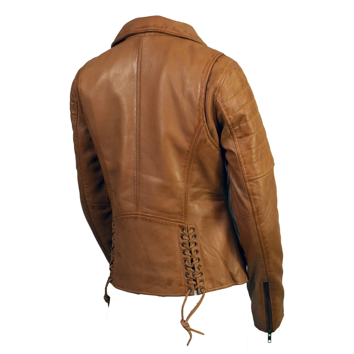 Milwaukee Leather SFL2870 Women's Duchess Whiskey Motorcycle Style Fashion Casual Leather Jacket