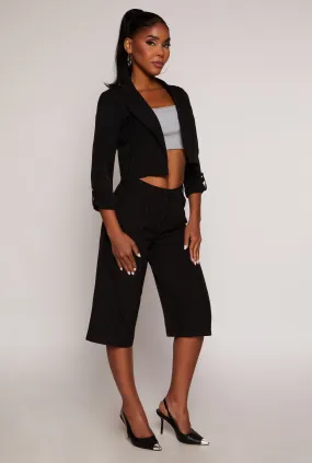 Pinstripe Pleated Bermuda Shorts