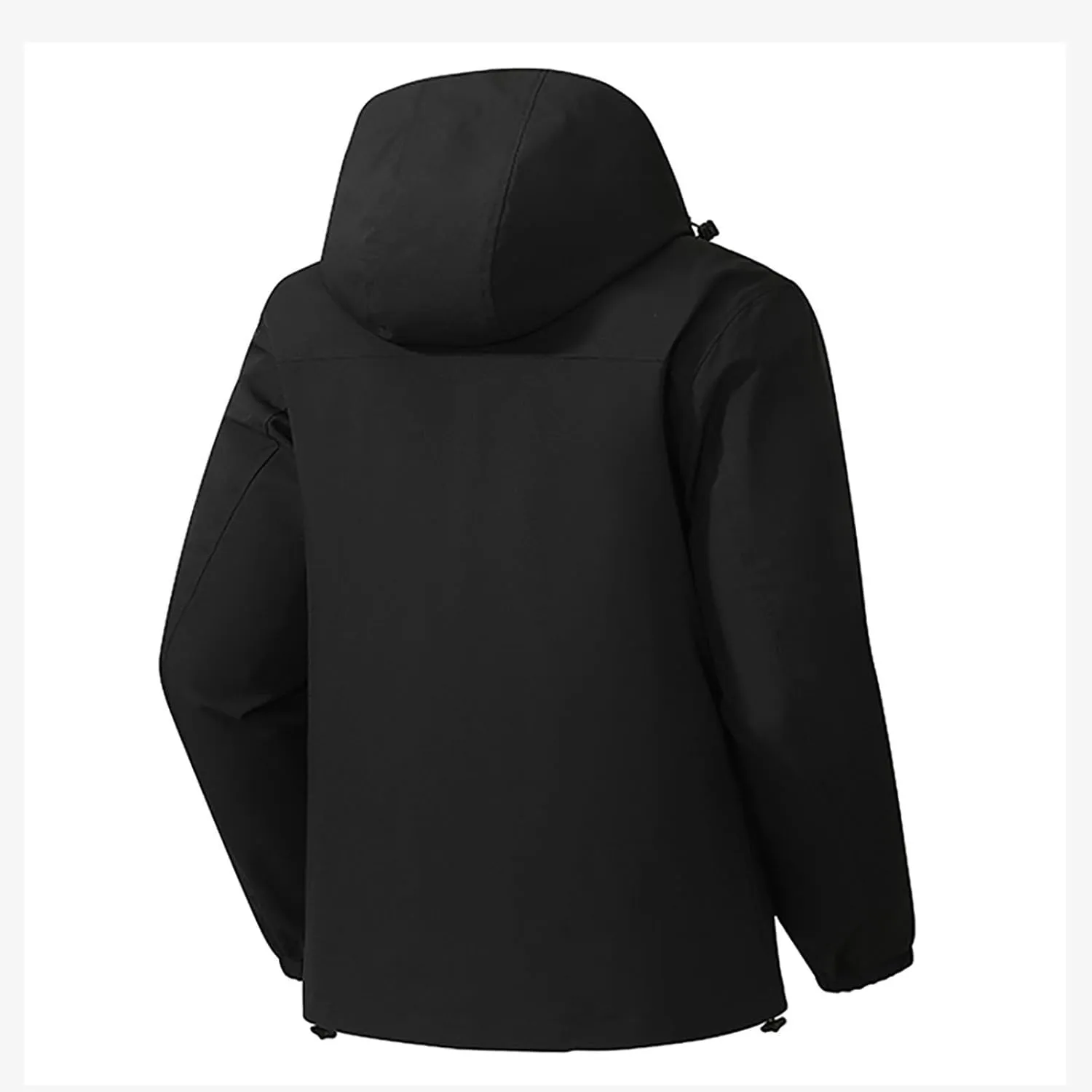 Rain Jacket Waterproof Long Sleeve Zip up Lightweight Hooded Windbreaker Anorak Travel Hiking Outdoor Coats w Pockets