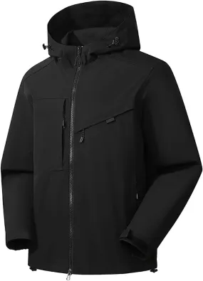 Rain Jacket Waterproof Long Sleeve Zip up Lightweight Hooded Windbreaker Anorak Travel Hiking Outdoor Coats w Pockets