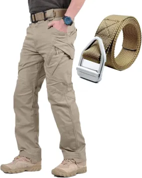 Rugstor Flexcamo - Tactical Waterproof Pants, Lightweight Waterproof Quick Dry Tactical Pants with Belt