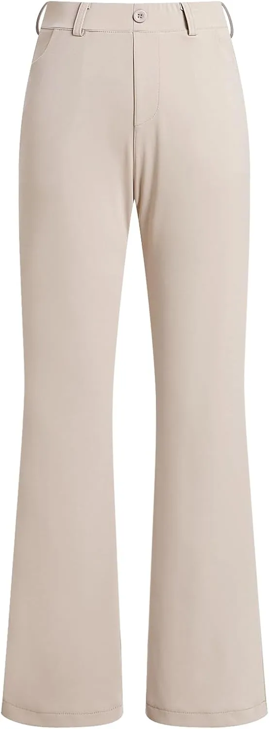 Women's Office Business Bootcut Pants High Waist Bell Bottom Pants with Pockets Work Pants