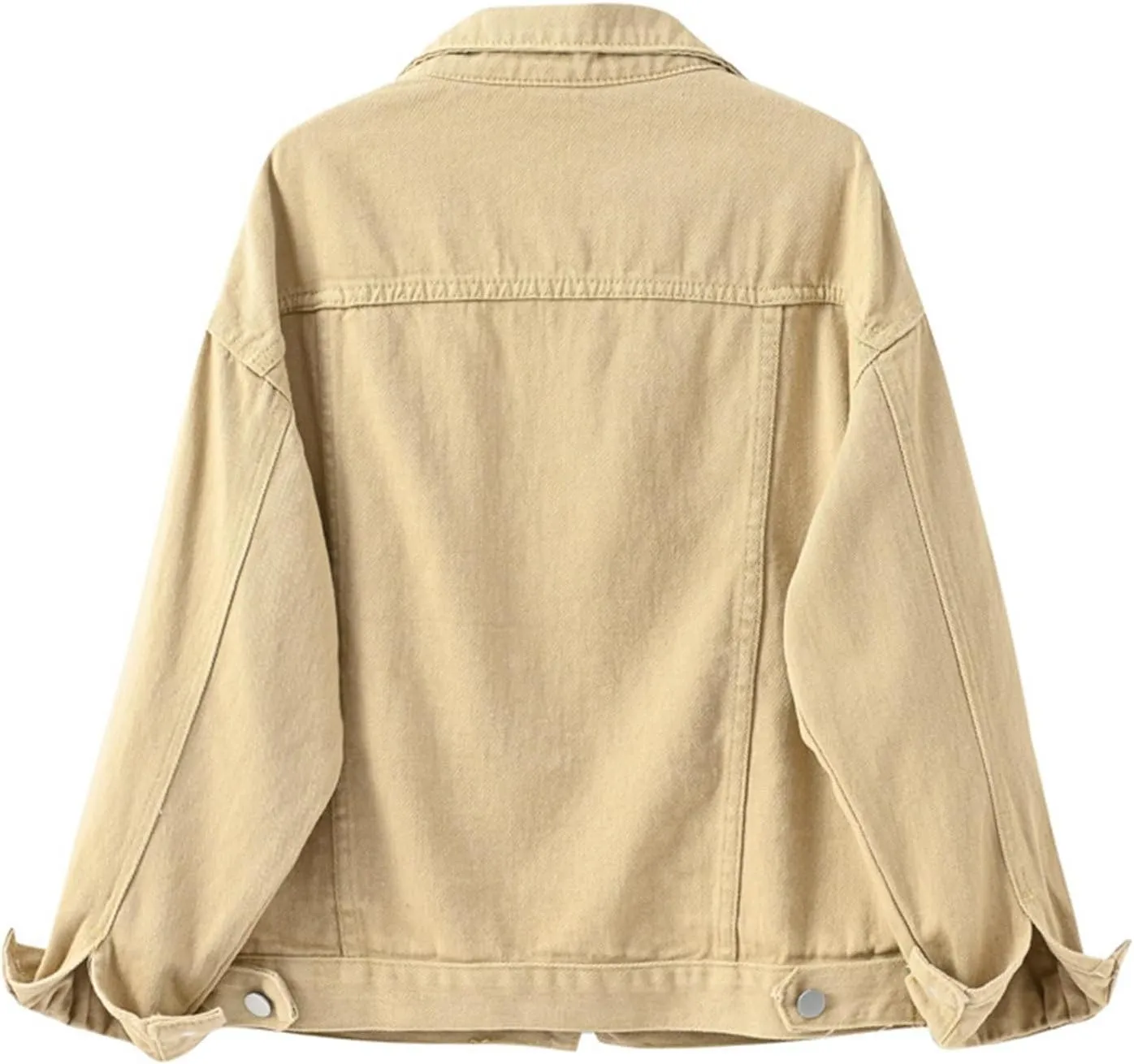 Womens Oversized Loose Trucker Jackets Button Down Classic Baggy Cropped Denim Jacket Trendy Soft Jackets Works