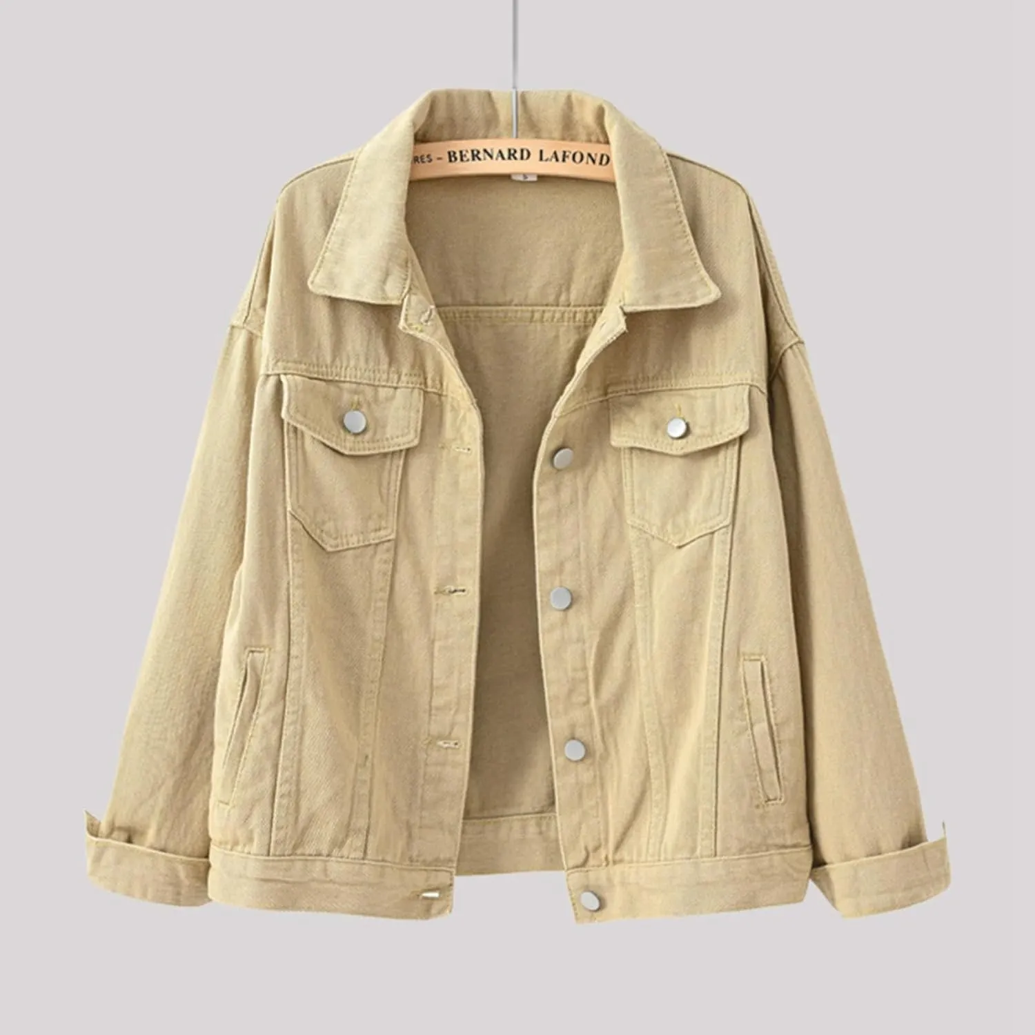 Womens Oversized Loose Trucker Jackets Button Down Classic Baggy Cropped Denim Jacket Trendy Soft Jackets Works