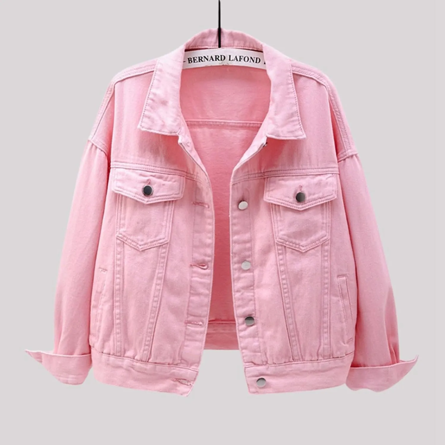 Womens Oversized Loose Trucker Jackets Button Down Classic Baggy Cropped Denim Jacket Trendy Soft Jackets Works
