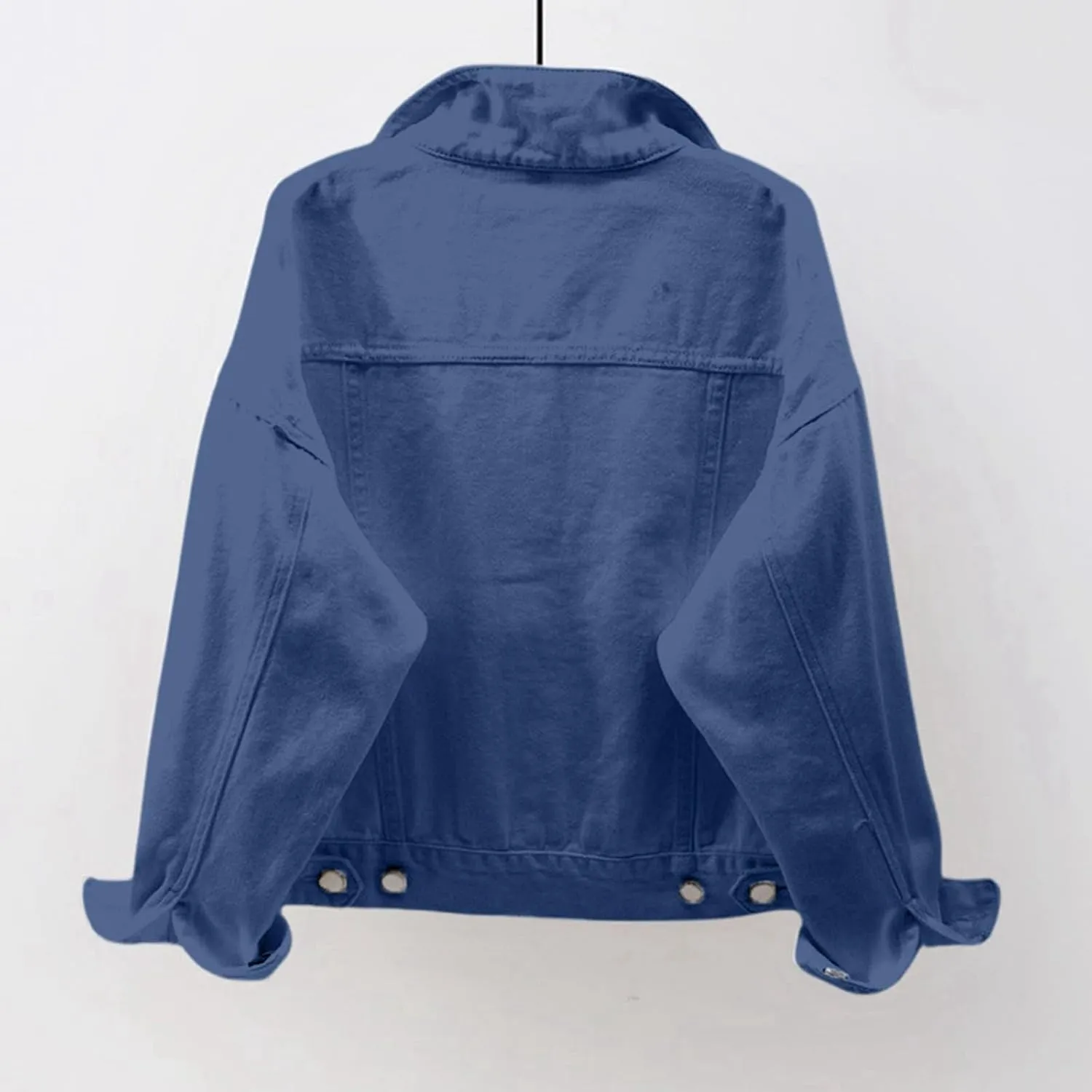 Womens Oversized Loose Trucker Jackets Button Down Classic Baggy Cropped Denim Jacket Trendy Soft Jackets Works